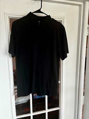 RHONE Black Men's Short Sleeve Polo